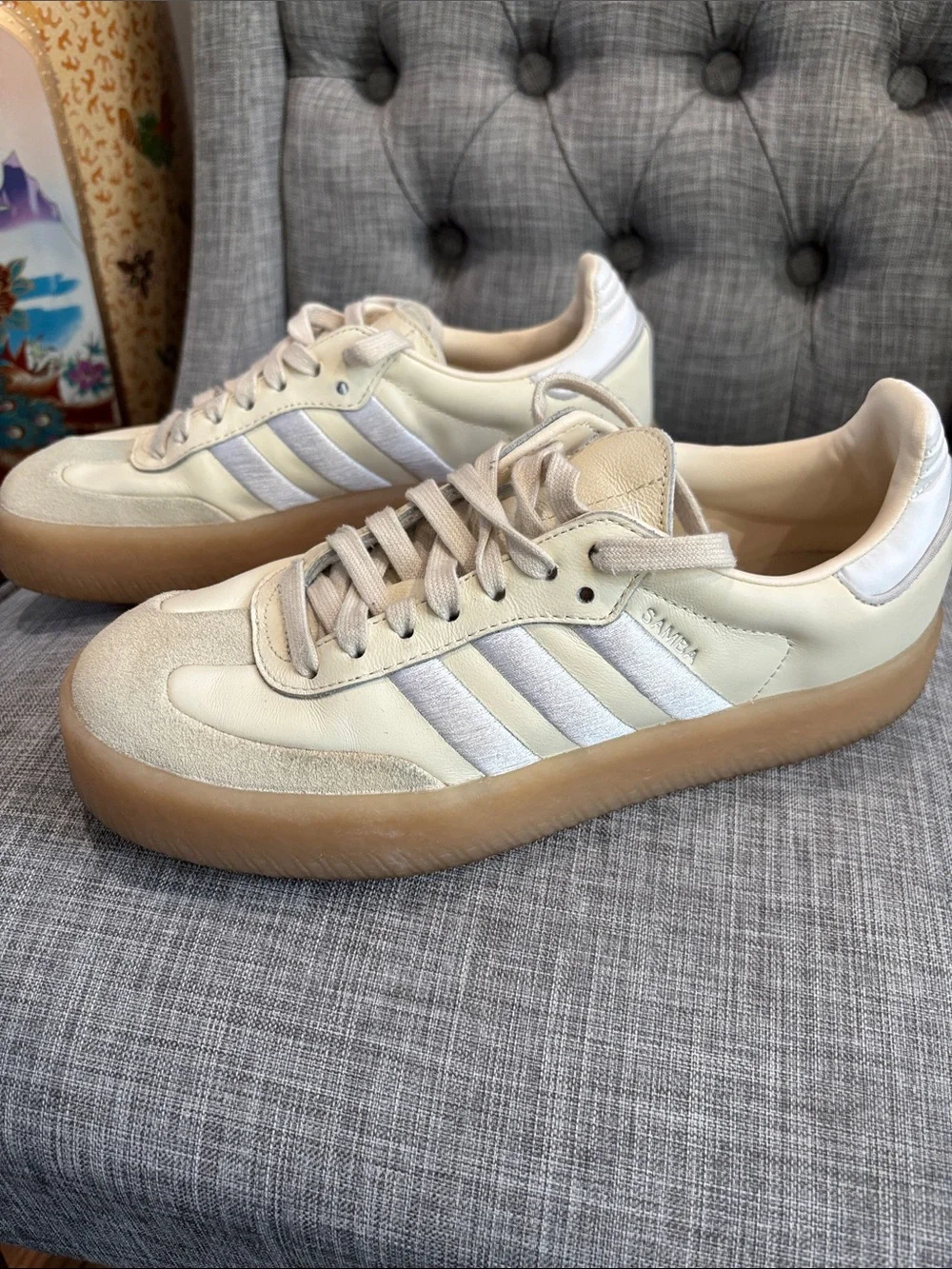 adidas Samba cream white gum sole sneakers